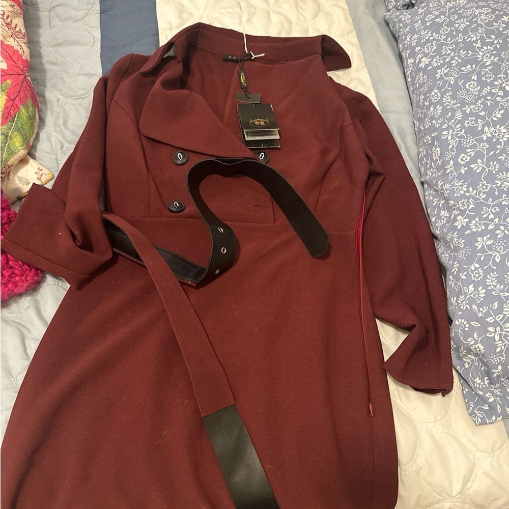 Burgundy blazer dress